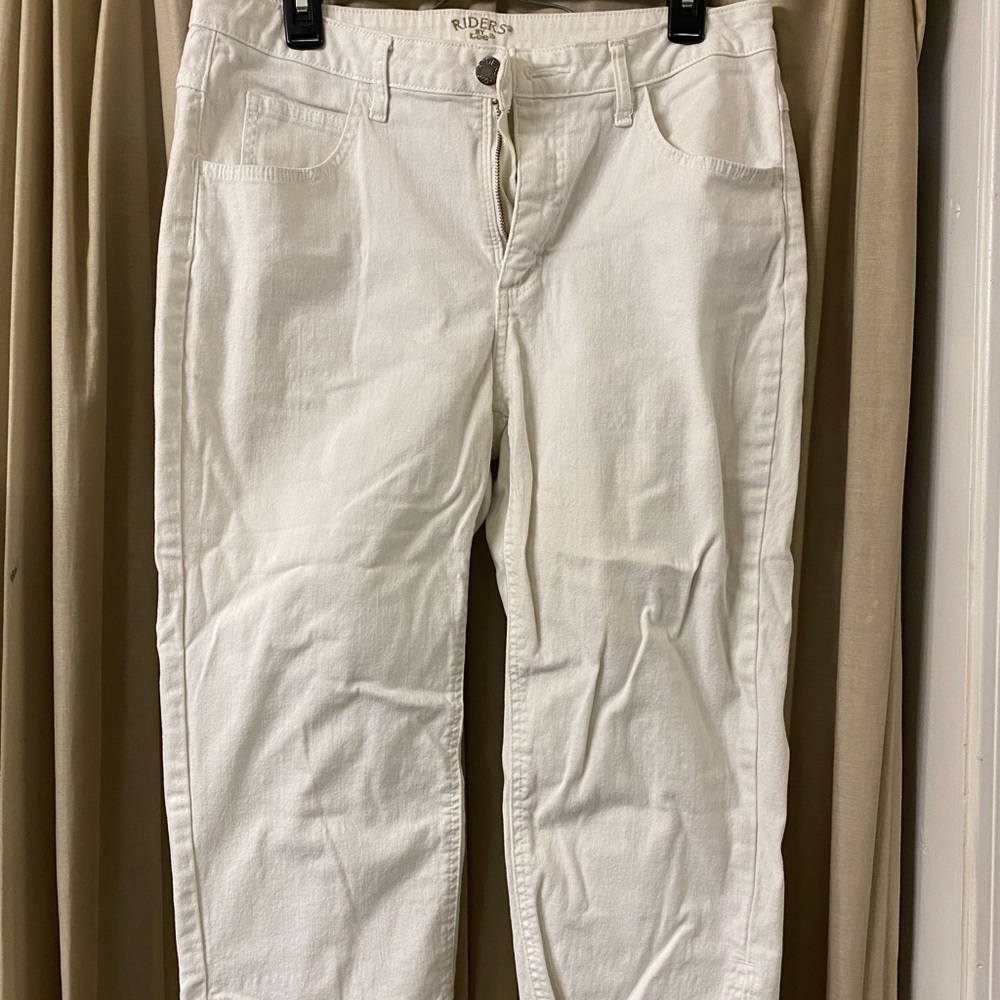 Lee Rider Cropped White Jeans